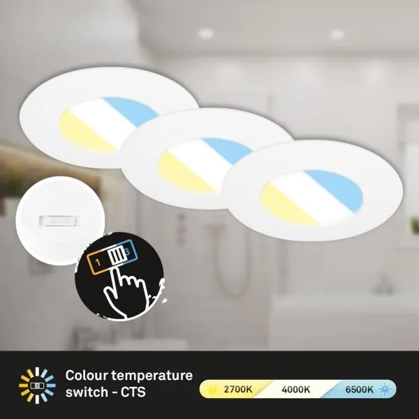 Briloner 7598036 -SET 3x Lampada LED da incasso per bagni LED/4,9W/230V IP44 bianco