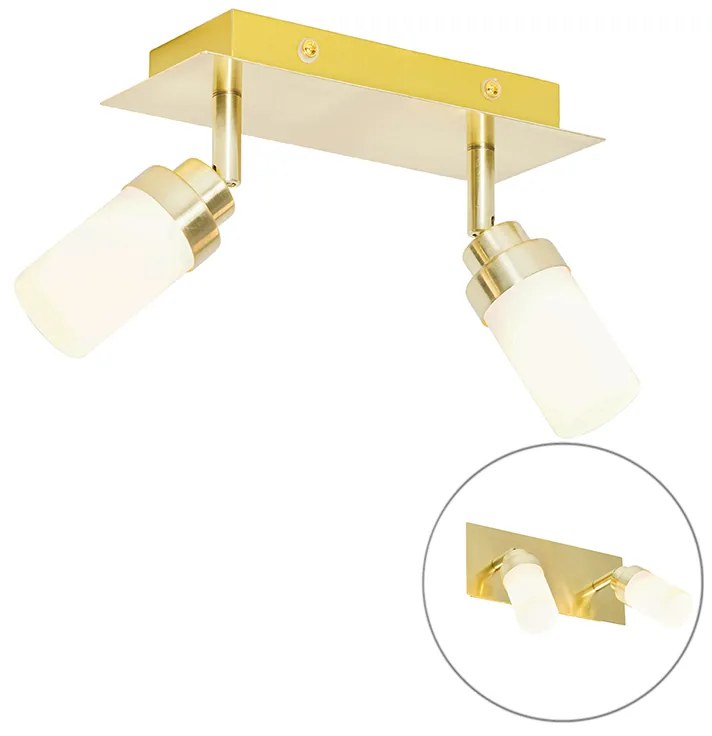Faretto da bagno moderno ottone 2 luci IP44 - Japie