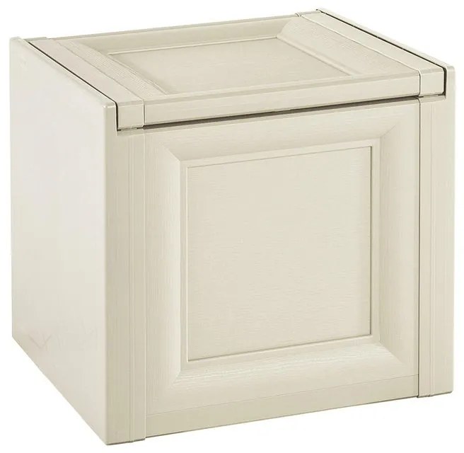 Baule in polipropilene beige L 47 x H 44 cm