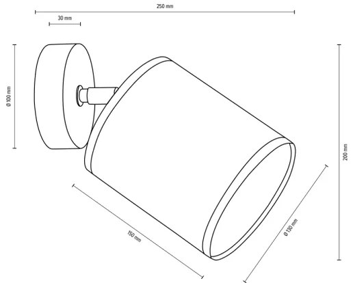 Spot-Light 66791174 - Faretto da parete BOHO 1xE27/25W/230V rovere