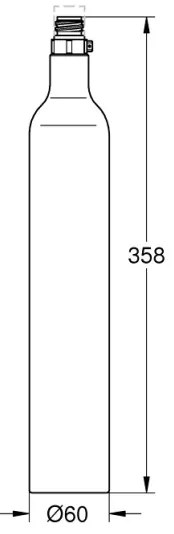 GROHE 40422000 - Bombola di carbonazione GROHE BLUE 425 g CO2 (4 pezzi) in acciaio inox