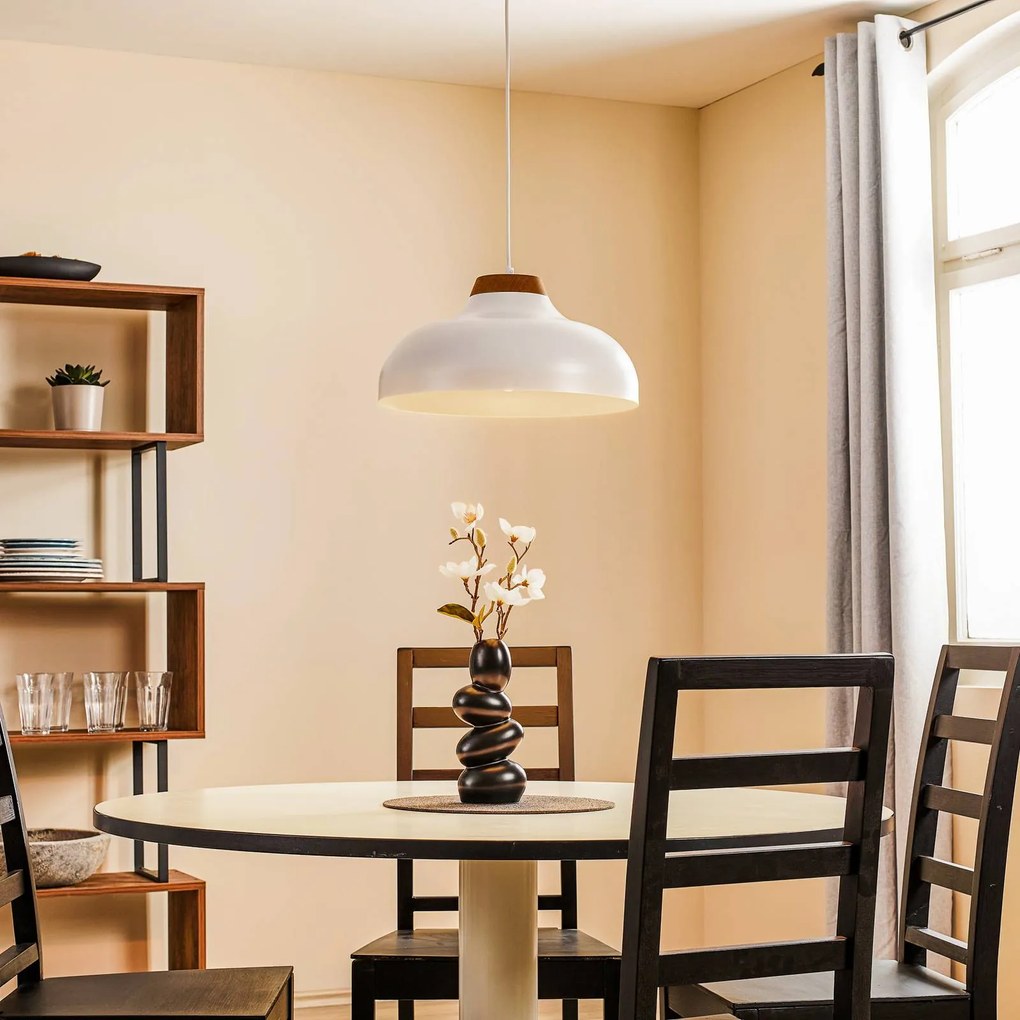 Lampada a sospensione Gus Luminex, dimmerabile, Bianco / Opale, Soggiorno / Sala da pranzo, Metallo, Moderno, Lampada a sospensione