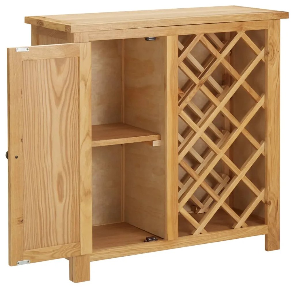 Cantinetta per 11 bottiglie 80x32x80 cm in legno massello di rovere