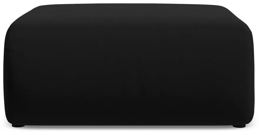 Poggiapiedi nero con rivestimento in velluto Ekahi – Makamii