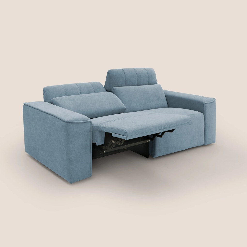 Clark Divano modulare con opzione relax elettrico in tessuto smacchiabile impermeabile T17 carta da zucchero