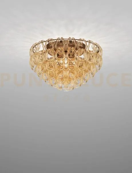 Giogali lampadadario a soffitto 60 cristallo ambra e bronzo opaco 4...