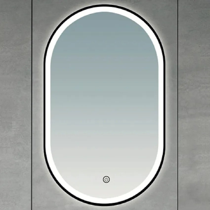 Brilagi-LED Specchio da bagno CANZO LED/25W/230V 50x80 cm nero IP44 CRI 90 dimmerabile + CCT