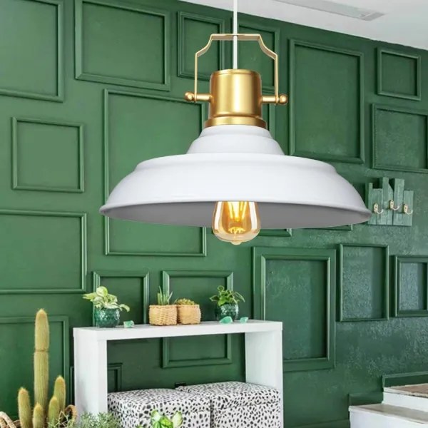 Lampadario a cavo AYD 1xE27/40W/230V bianco/oro