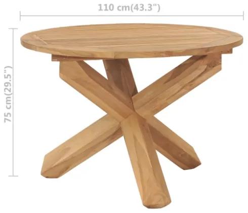 Tavolo da Pranzo da Giardino Ø110x75 cm in Massello di Teak