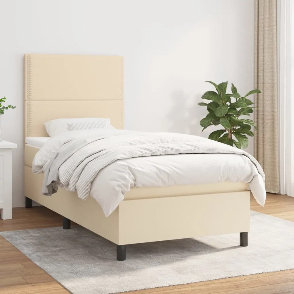 Giroletto A Molle Con Materasso Crema 90x200 Cm İntessuto /
