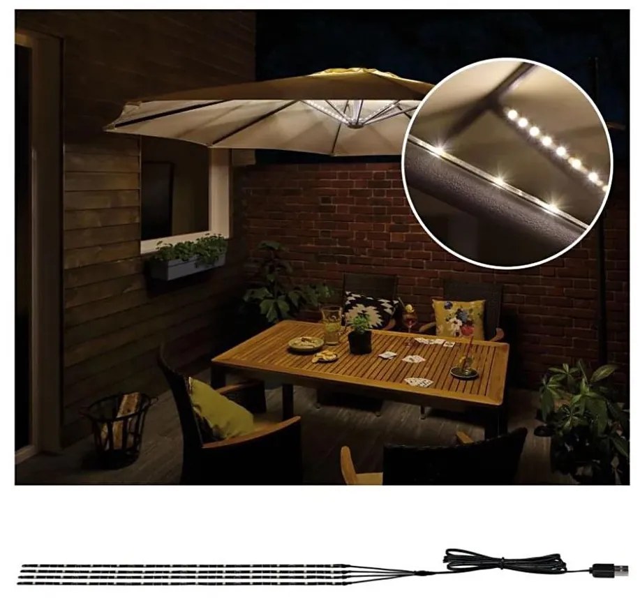 Paulmann 94208 - LED/1,8W Illuminazione a parasole PARASOL 5V/USB 1,6m