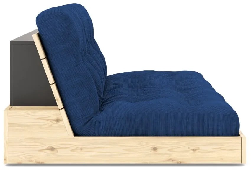 Divano letto in velluto a coste blu 196 cm Base - Karup Design