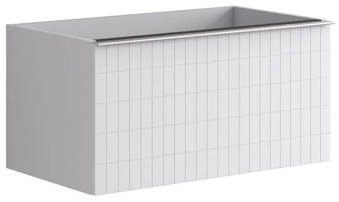 Mobile da bagno sospeso sotto lavabo L 80 x H 40 x P 45.5 cm bianco laccato opaco, 1 cassetto Pixel grid