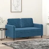 Divano a 2 Posti Blu 120 cm in Vellutocod mxl 85431