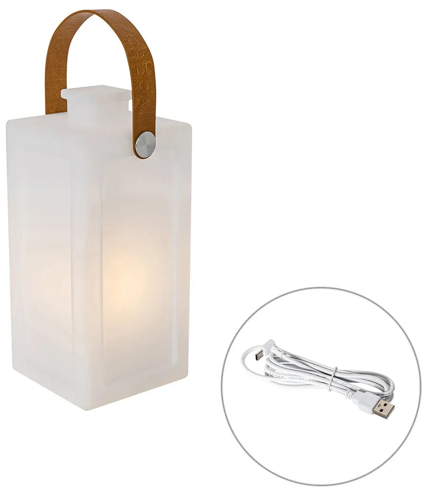 Lampada da tavolo moderna bianca effetto fiamma ricaricabile IP44 - Stard