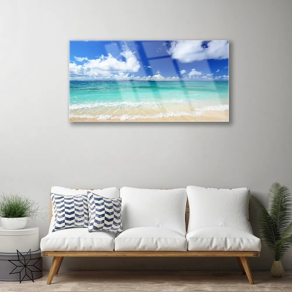 Quadro vetro Paesaggio spiaggia mare 100x50 cm