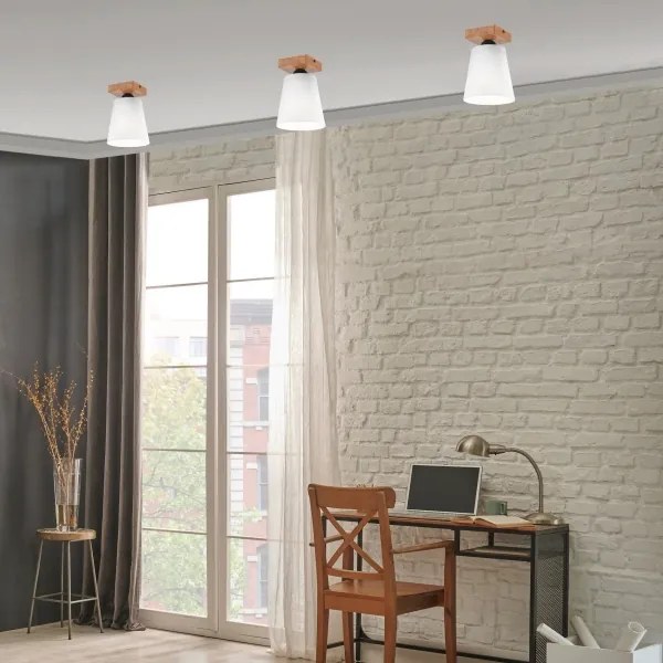 Lampadario a plafone LULA 1xE27/60W/230V quercia