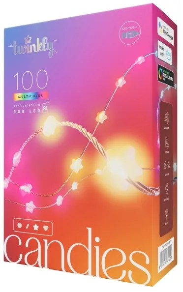 Twinkly TWKS100RGB-T - LED RGB Dimmerabile Catena natalizia 100xLED 8 m USB Wi-Fi