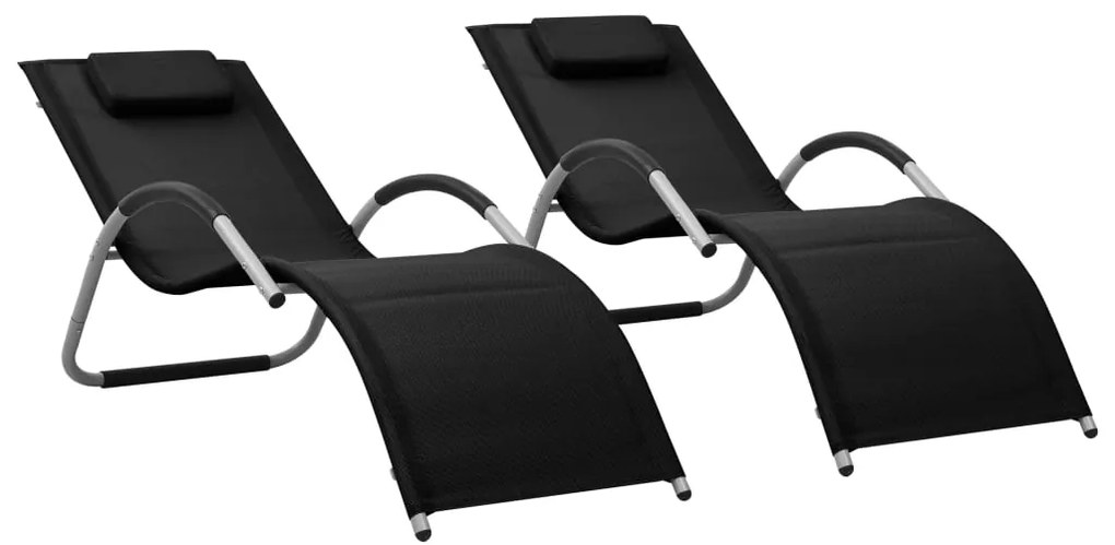 Lettini Prendisole İn Textilene 2 Pz Nero E Grigio /