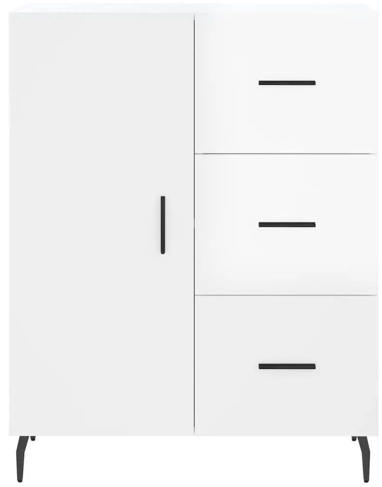 Credenza 69,5x34x90 cm in legno multistrato bianco lucido