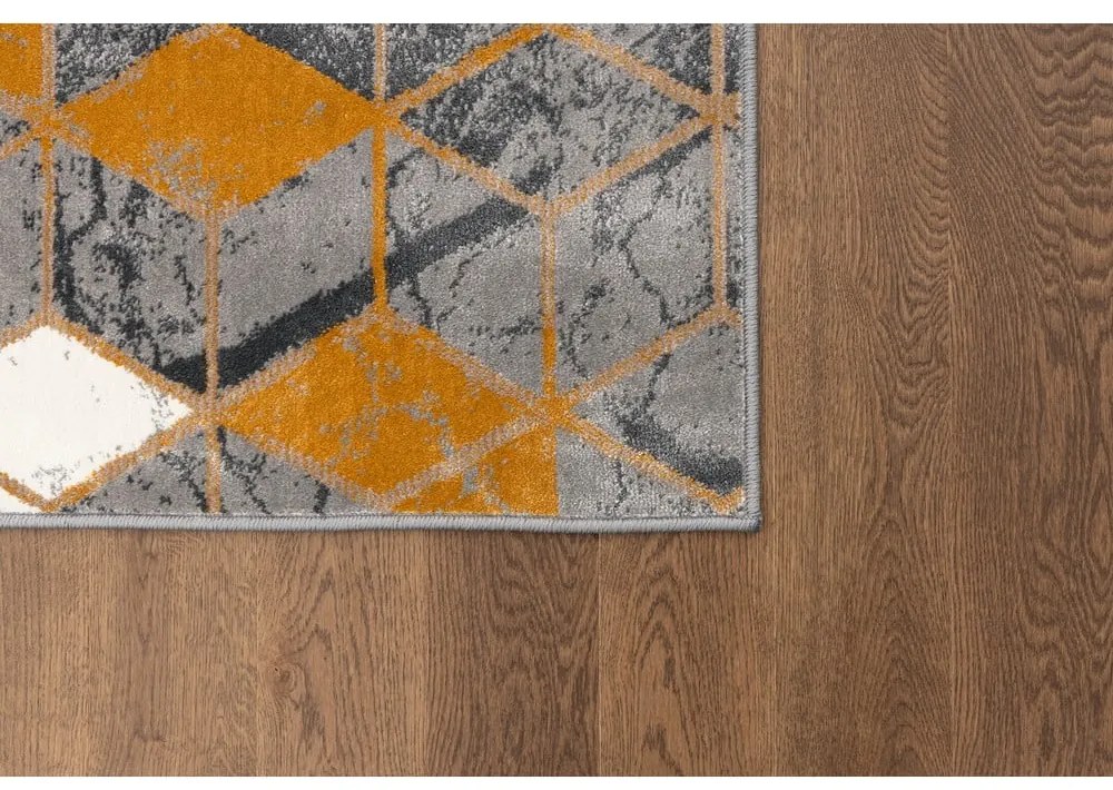 Tappeto giallo ocra e grigio 80x150 cm Soft - FD