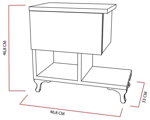 Comodino CAST 46,8x46,8 cm bianco