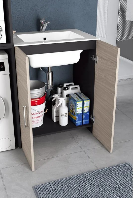Lavatoio per bucato Desi in resina bianco L 52 x P 51 x Sp 70 x H 52 cm da interno ed esterno