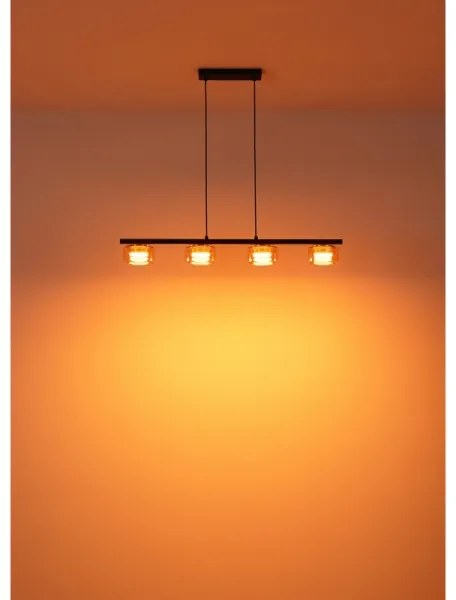 Globo 16055-4HG - Lampadario LED a sospensione con filo HIGGINS 4xGX53/6W/230V fumé/marrone