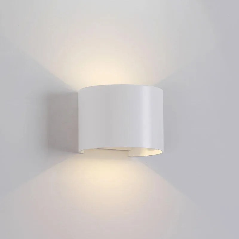 Applique LED moderno da esterno Davos Round doppia luce grigio IP54, luce bianco naturale 91.6 lumen, MANTRA