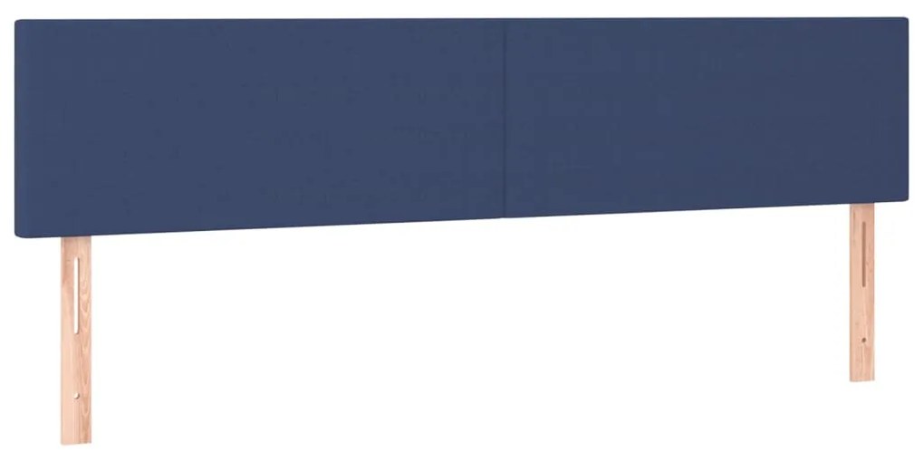 Testiera 2 pz blu 90x5x78/88 cm in tessuto