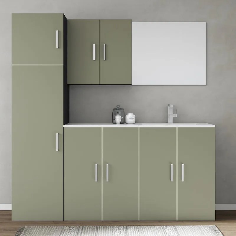 Pensile bagno Desi verde salvia, 2 ante P 20 x L 70 x H 70 cm