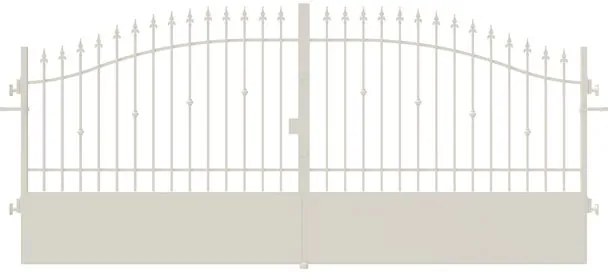 Cancello manuale con serratura elettrica Civetta in ferro, apertura centrale, L 408.5, H 150-180 cm, di colore bianco