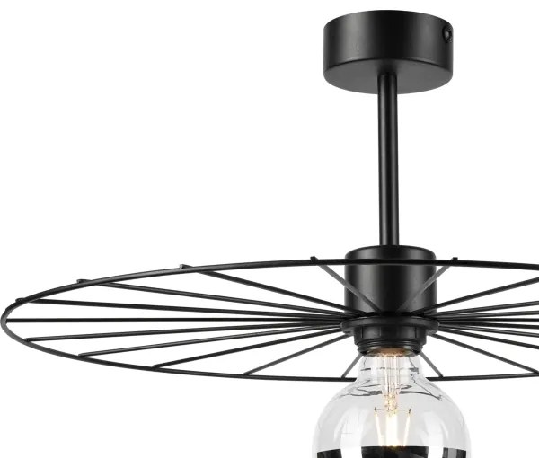 Lampadario a sospensione con supporto rigido MONTANA 1xE27/15W/230V diametro 45 cm nero