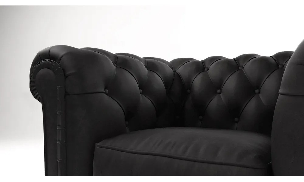 Poltrona in velluto nero Cambridge - Ropez