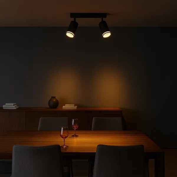 Faretto PIPE 2xGU10/10W/230V nero