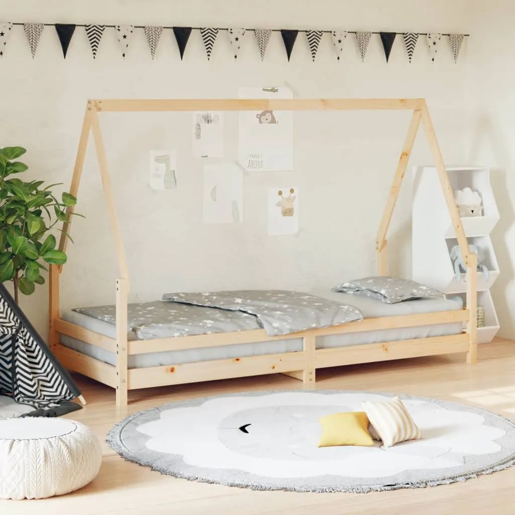 Giroletto Per Bambini 80x200 Cm İn Legno Massello Di Pino /