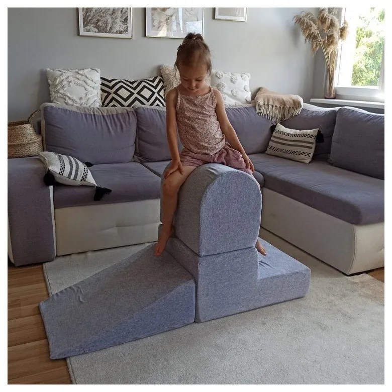 Gioco per psicomotricità beige in velluto 3 pz altezza totale 30 cm 45x143 cm Montessori – Meowbaby