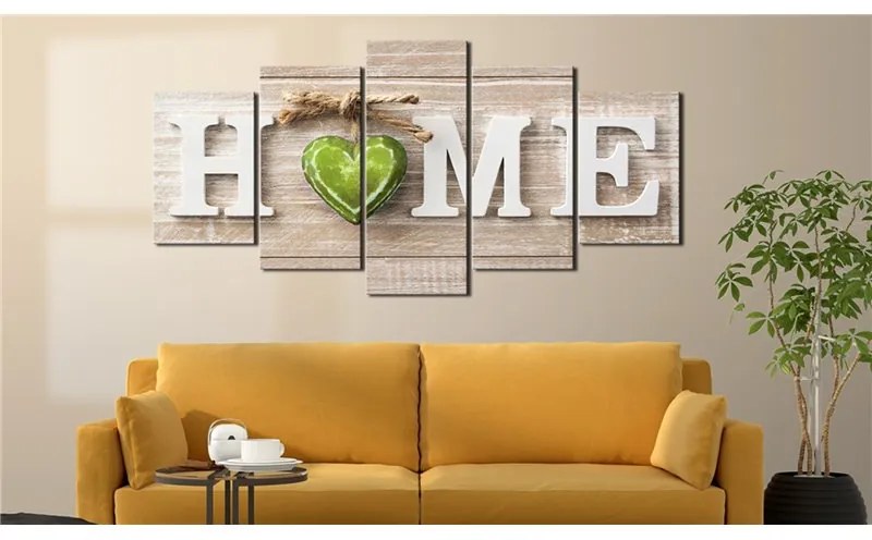 Quadro Home  Domestic Melody  Colore Verde, Dimensioni e Misure 100x50