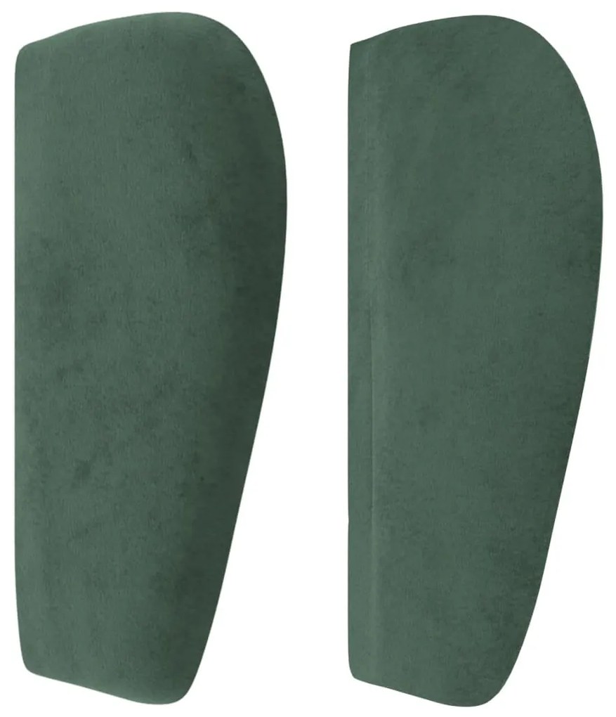 Testiera ad orecchio verde scuro 183x23x78/88 cm in velluto