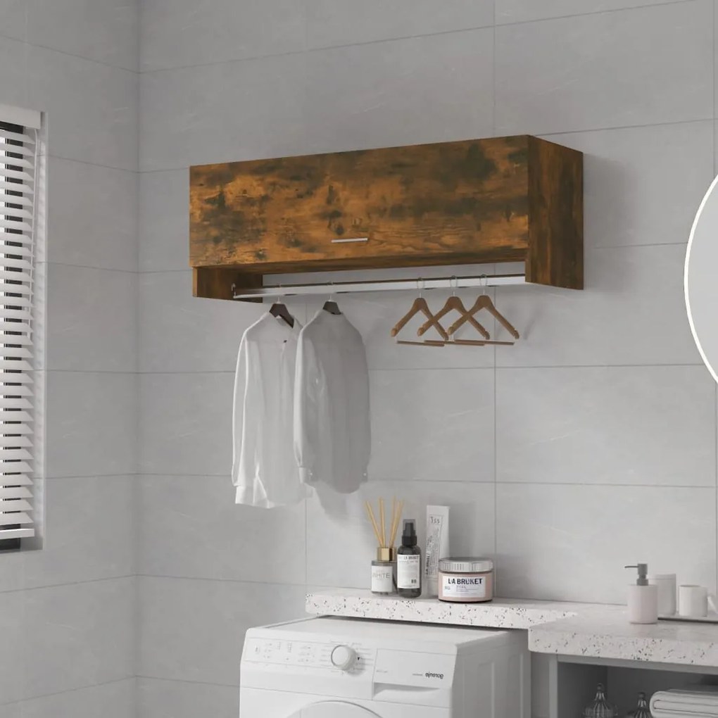 Armadio Rovere Fumo 100x32,5x35 Cm İn Legno Ingegnerizzato /