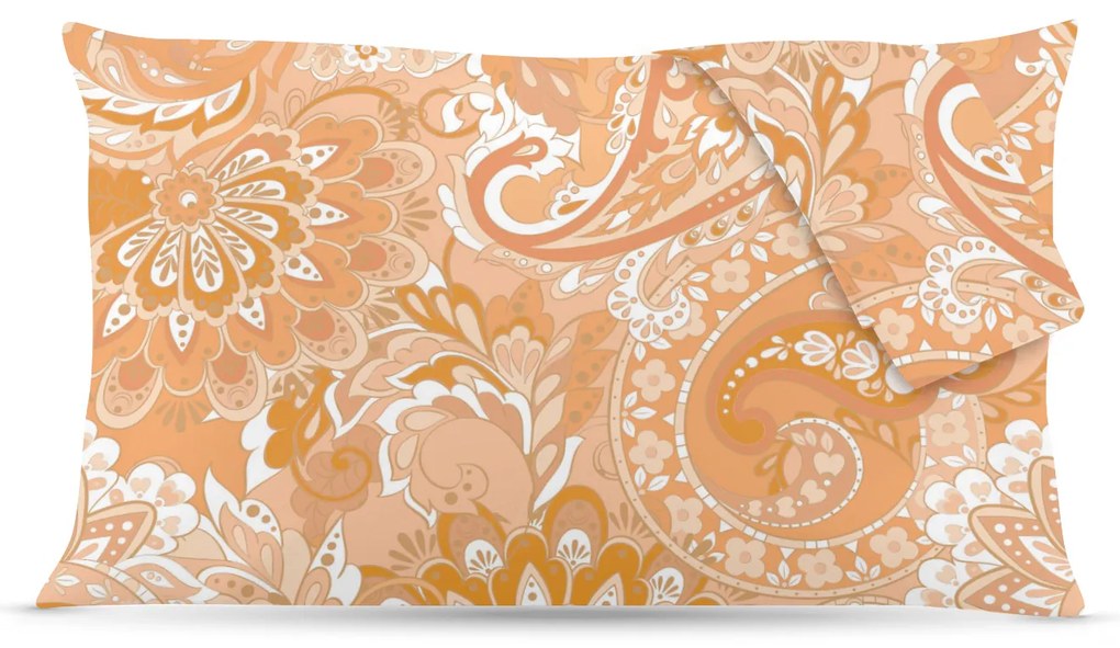 Coppia di federe paisley arancione