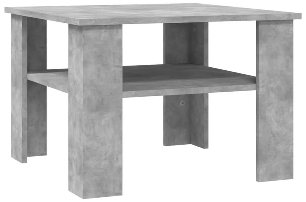 Tavolino da caffè grigio cemento 60x60x42 cm in truciolato