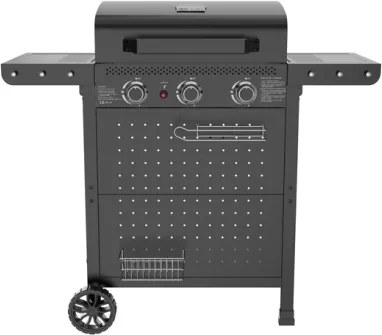 Barbecue A Gas 3 Fuochi Ripiani Pieghevoli Hot 3 C-Line