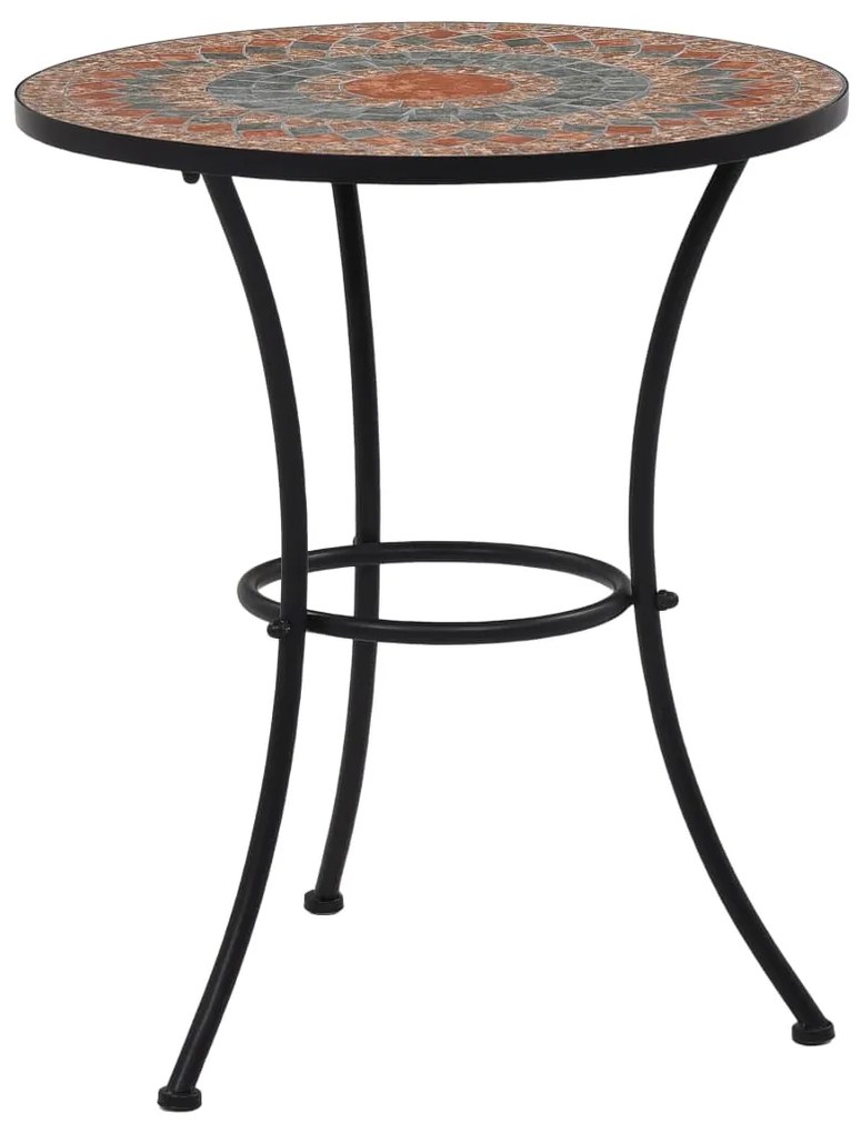 Set bistrò 3 pz con mosaico in ceramica arancione/grigio