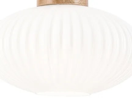 Lampadario a sospensione con filo HARMONY 1xE27/15W/230V diametro 25 cm bianco/quercia