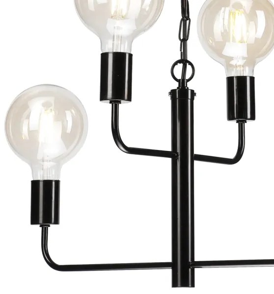Lampadario a catena ORLANDO 4xE27/60W/230V nero