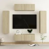 Set Porta TV 4 pz Rovere Sonoma in Truciolato cod mxl 30260