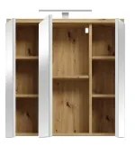 Mobile da parete per bagno con specchio VENOM bianco/rovere artisan