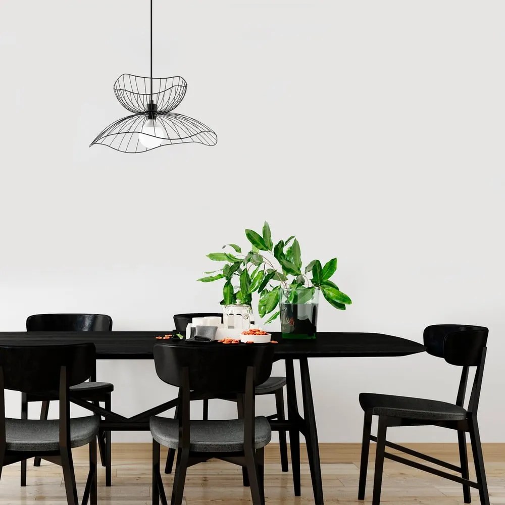 Lampadario nero con paralume in metallo ø 50 cm Farac – Opviq lights