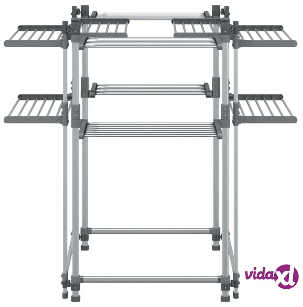 vidaXL Stendibiancheria 107x107x120 cm in Alluminio